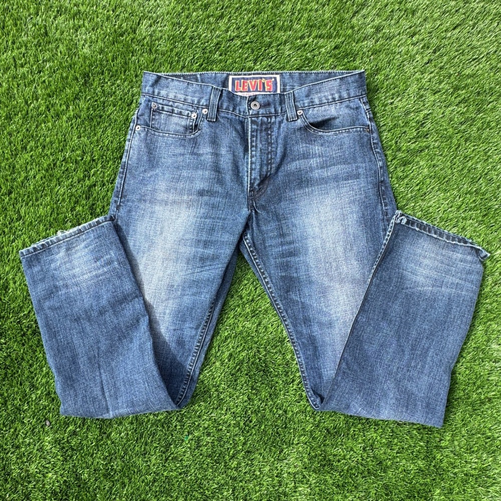 Levi's 511 Skinny Jeans Mens 34x30 Blue 100% Cotton Medium Wash Denim Distressed